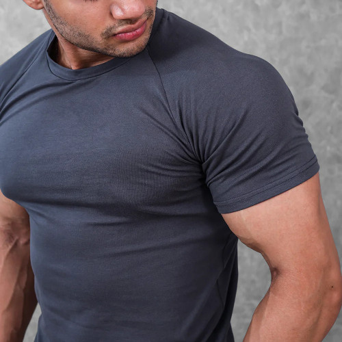 YOUBAN Fitness Sportswear 95% Cotton 5% Spandex Men's Muscle Fit T Shirts