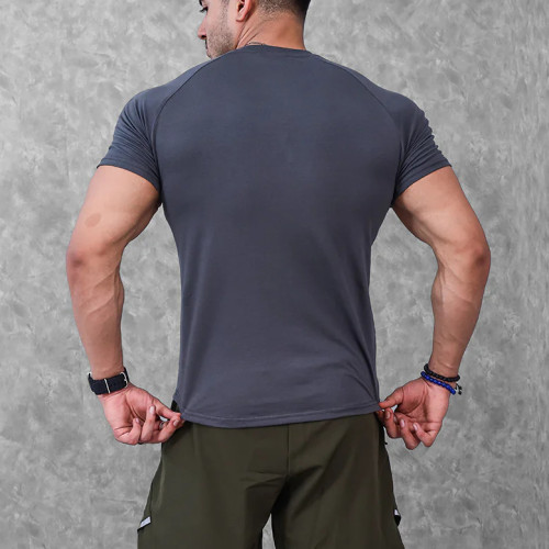 YOUBAN Fitness Sportswear 95% Cotton 5% Spandex Men's Muscle Fit T Shirts
