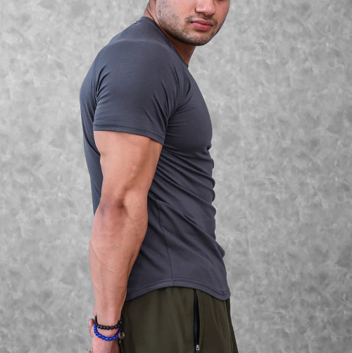 YOUBAN Fitness Sportswear 95% Cotton 5% Spandex Men's Muscle Fit T Shirts
