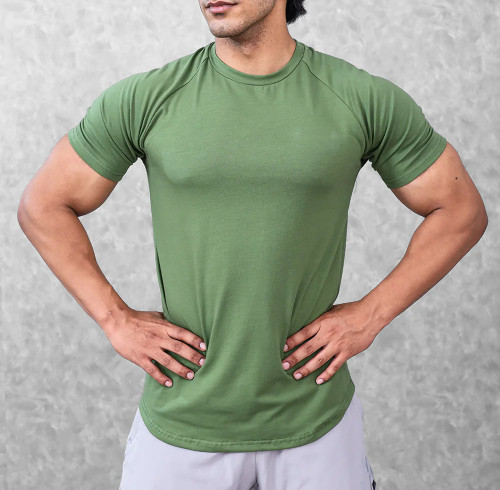 YOUBAN Activewear Manufacturer Slim Fit 95% Cotton 5% Spandex Men's Gym Fitness T Shirts