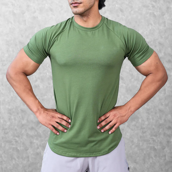 YOUBAN Activewear Manufacturer Slim Fit 95% Cotton 5% Spandex Men's Gym Fitness T Shirts
