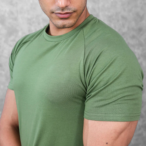 YOUBAN Activewear Manufacturer Slim Fit 95% Cotton 5% Spandex Men's Gym Fitness T Shirts