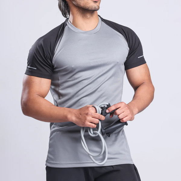 YOUBAN Gym Wear Manufacturer Men's Two-tone T-shirt Polyester Quick Dry Fit Shirts