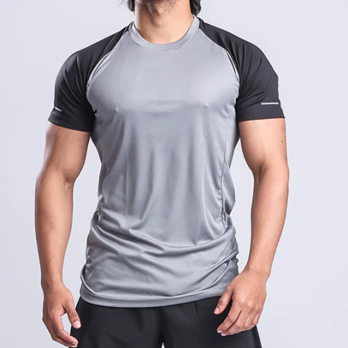 YOUBAN Gym Wear Manufacturer Men's Two-tone T-shirt Polyester Quick Dry Fit Shirts