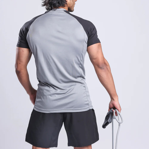YOUBAN Gym Wear Manufacturer Men's Two-tone T-shirt Polyester Quick Dry Fit Shirts