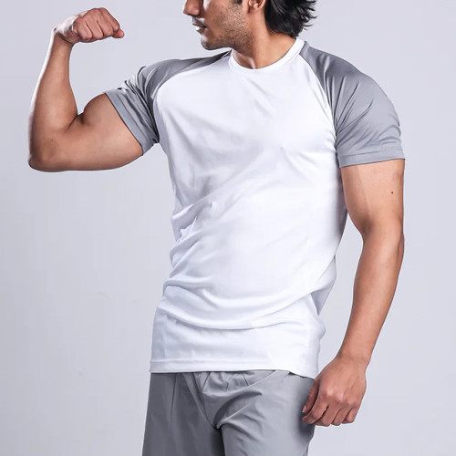 YOUBAN Gym Wear Manufacturer Men's Two-tone T-shirt Polyester Quick Dry Fit Shirts