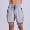 Silicone Patch Logo Men's Gym Shorts with Zipper Pockets