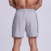 Silicone Patch Logo Men's Gym Shorts with Zipper Pockets