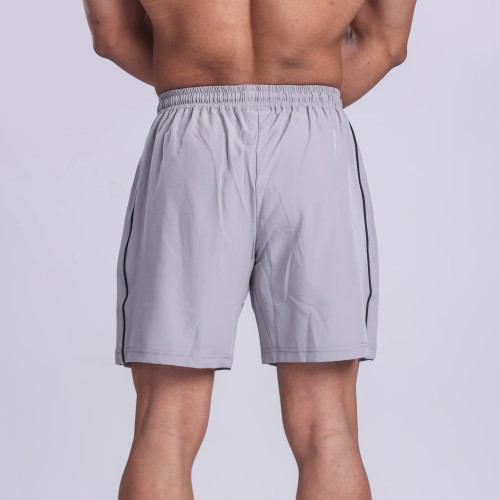 Silicone Patch Logo Men's Gym Shorts with Zipper Pockets
