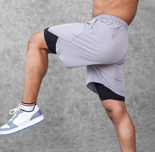 YOUBAN Men's Running Liner Shorts With Zipper Pocket