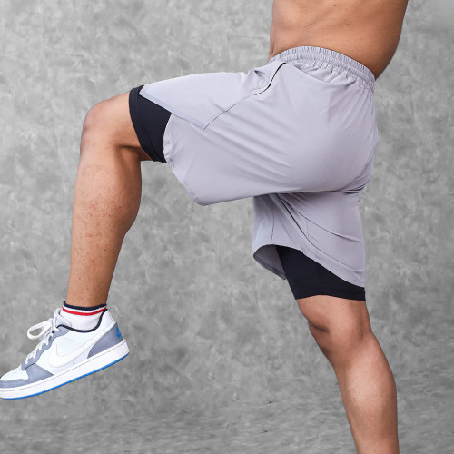 YOUBAN Men's Running Liner Shorts With Zipper Pocket