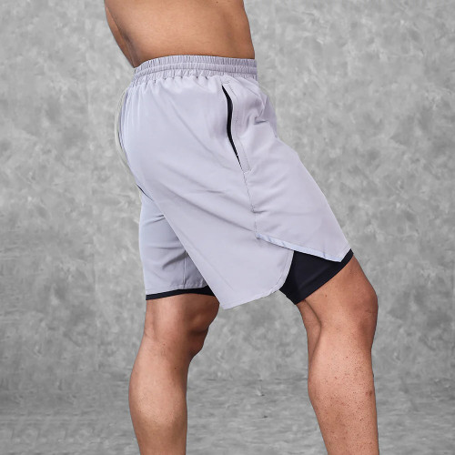 YOUBAN Men's Running Liner Shorts With Zipper Pocket