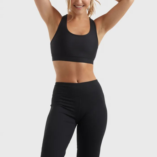 YOUBAN High Impact U Shaped Neck Black Racerback Sports Bra