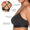 Custom Logo Woven Rib Straps Yoga Sports Bra with Adjustable Shoulder Straps