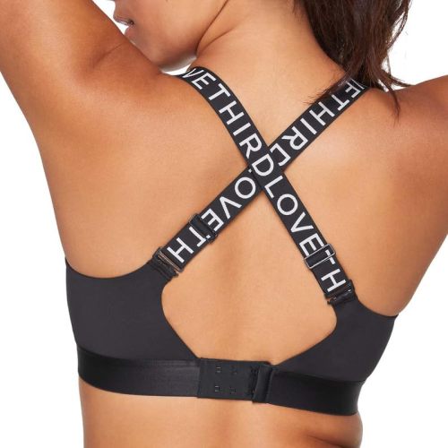 Custom Logo Woven Rib Straps Yoga Sports Bra with Adjustable Shoulder Straps