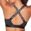 Custom Logo Woven Rib Straps Yoga Sports Bra with Adjustable Shoulder Straps