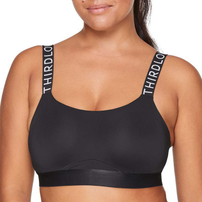 Custom Logo Woven Rib Straps Yoga Sports Bra with Adjustable Shoulder Straps
