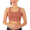 High Impact Front Closure Zipper Sports Bra with Adjustable Waistband and Shoulder Straps