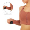 High Impact Front Closure Zipper Sports Bra with Adjustable Waistband and Shoulder Straps