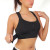 Wholesale High Impact Front Closure Zipper Sports Bra with Adjustable Waistband and Shoulder Straps - Black