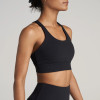 Custom Logo U-shaped Crisscross Back Compression Black Sports Bra