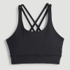 Custom Logo U-shaped Crisscross Back Compression Black Sports Bra
