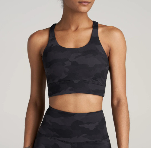 Women Crisscross Back Camouflage Sports Bra