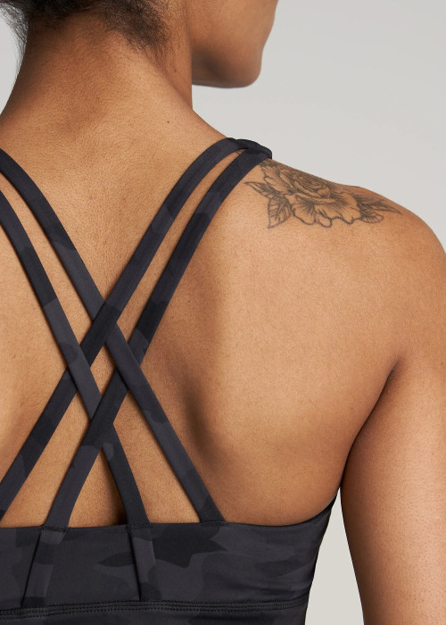 Women Crisscross Back Camouflage Sports Bra