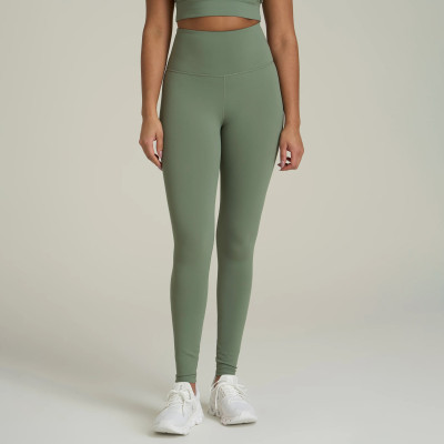 High Waisted Full Length Leggings Polyester Fabric Workout Leggings