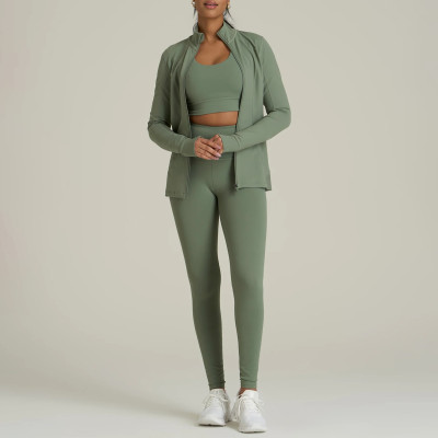 High Waisted Full Length Leggings Polyester Fabric Workout Leggings