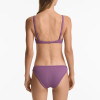 Women Beachwear Swimsuit Rib Bikini Set Briefs Trikini - Purple
