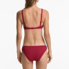 Women Beachwear Swimsuit Rib Bikini Set Briefs Trikini - Red