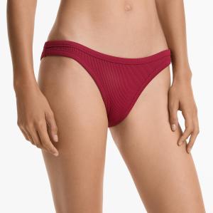 Women Beachwear Swimsuit Rib Bikini Set Briefs Trikini - Red
