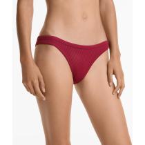 Women Beachwear Swimsuit Rib Bikini Set Briefs Trikini - Red