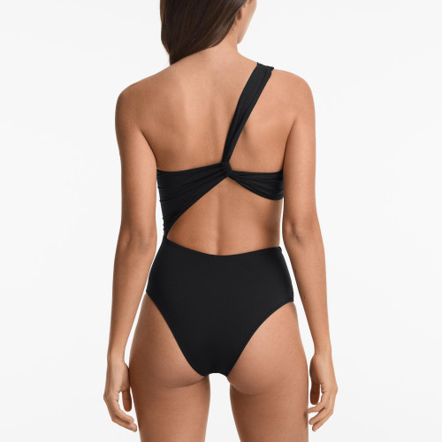 Women Swimwear One Piece Set One Shoulder Asymmetric Trikini