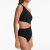 Women Swimwear One Piece Set One Shoulder Asymmetric Trikini