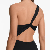 Women Swimwear One Piece Set One Shoulder Asymmetric Trikini