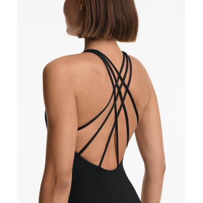 Women Jumpsuits Coveralls Swimwear Crossover Strap Halter Swimsuit