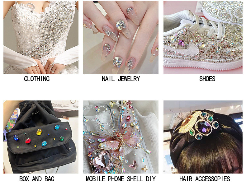 Pointed Bottom Nail Art Rhinestone Features