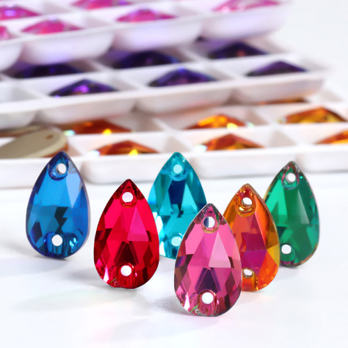 Drop-shaped double-hole hand-stitched Art Diamond for nail art, fashion items & DIY, simple and fashionable.