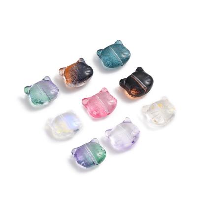 Cat Horizontal Hole Glass Beads Unique cat horizontal hole glass beads Suitable for jewelry design and DIY accessories High-quality glass material.