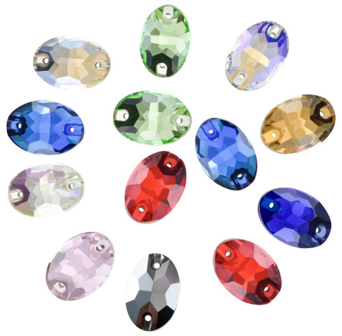 Wholesale Oval K9 stitched rhinestones for jewelry and fashion, high-quality, elegant and sparkly.