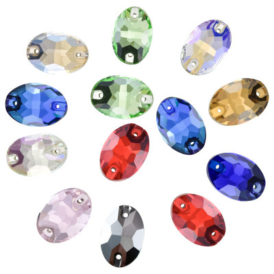 Wholesale Oval K9 stitched rhinestones for jewelry and fashion, high-quality, elegant and sparkly.