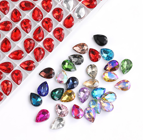 B2B Waterproof Pointed-Base Glass Crystal Teardrop Rhinestones for Apparel/Bags/Accessories – Bulk Wholesale