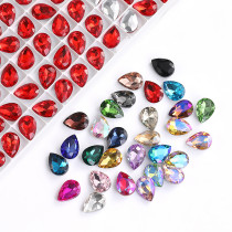 B2B Waterproof Pointed-Base Glass Crystal Teardrop Rhinestones for Apparel/Bags/Accessories – Bulk Wholesale