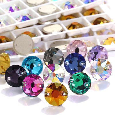 Wholesale Round Double-Hole Rhinestones | OEM K9 Flatback Gems