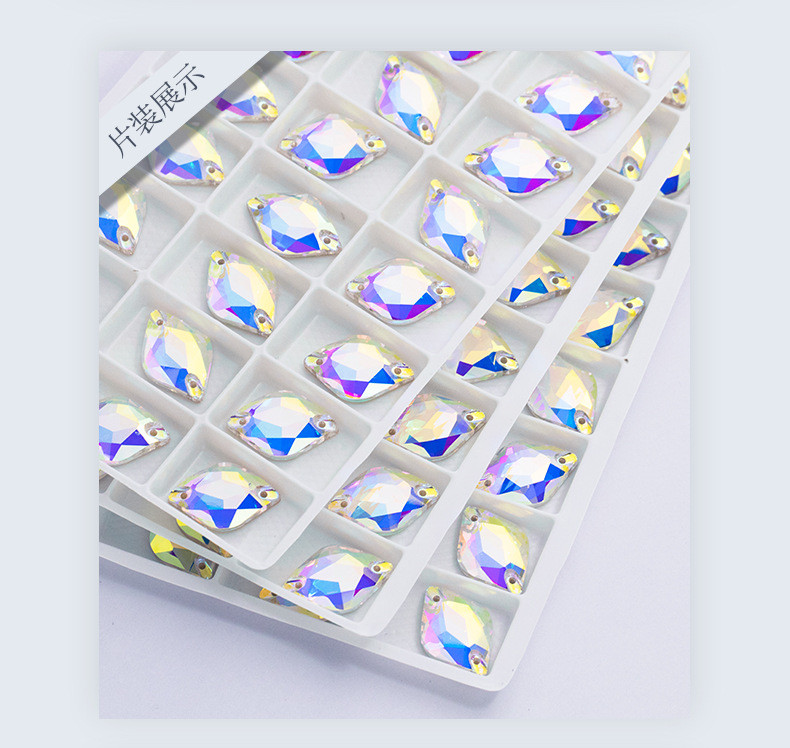Flatback Double-Hole Faceted Lemon Rhinestones