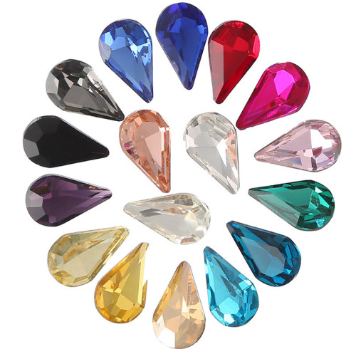 Teardrop Pointed Back Rhinestones - Heavy-Duty Glue-On Gems for Shoes, Bags & Fashion Accessories