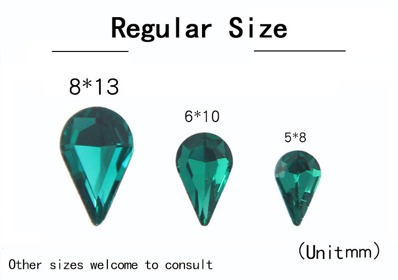 Tear-Drop Pointed Back Glass Rhinestones