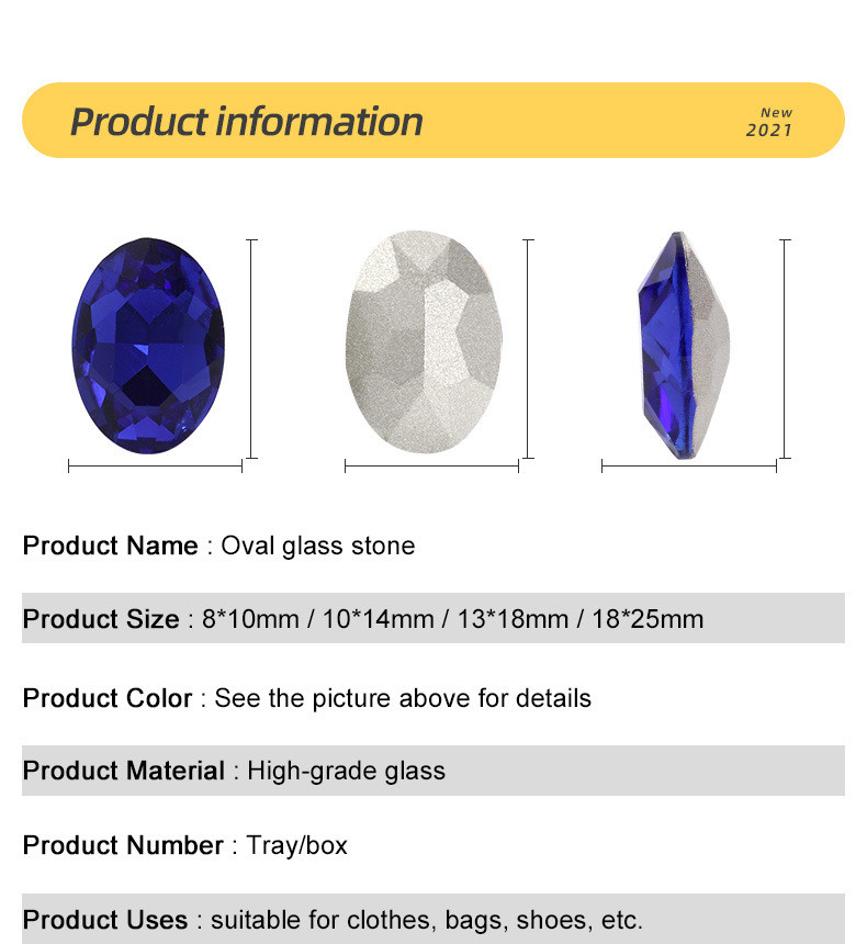Oval Pointed-Back Fancy Stones